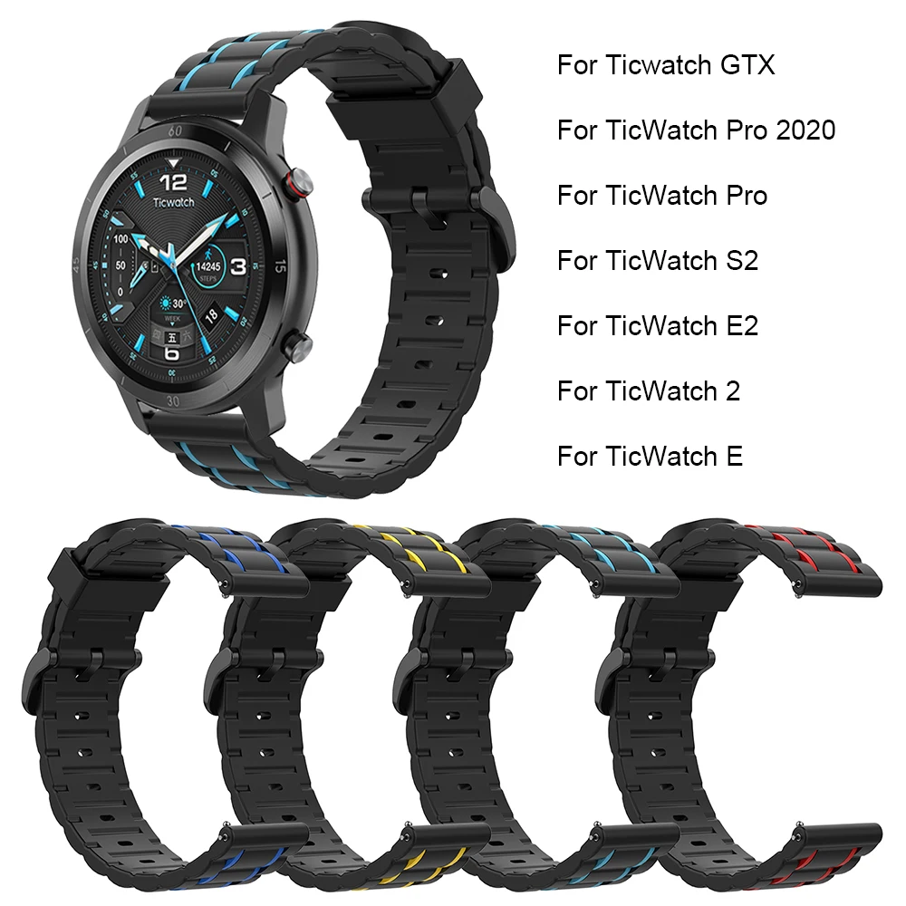 Šport Silikonski Trak Za Ticwatch GTX Band Watchband za TicWatch Pro 2020 Ticwatch 2 C S2 E2 Smartwatch Manšeta Zapestnica