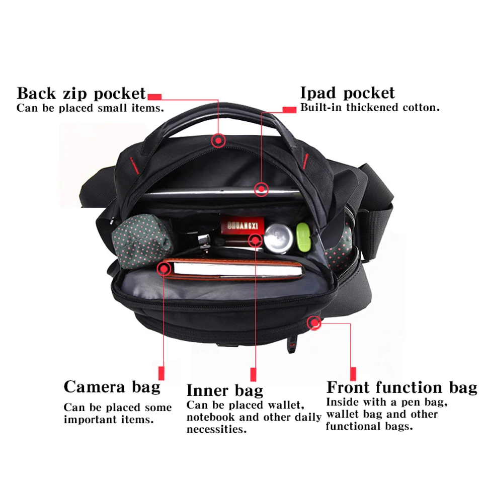 Švicarski Nepremočljiva Oxford Moške Messenger Bag Večfunkcijsko Business Casual Aktovka, torba za Potovanja moški rami Modno Torbico