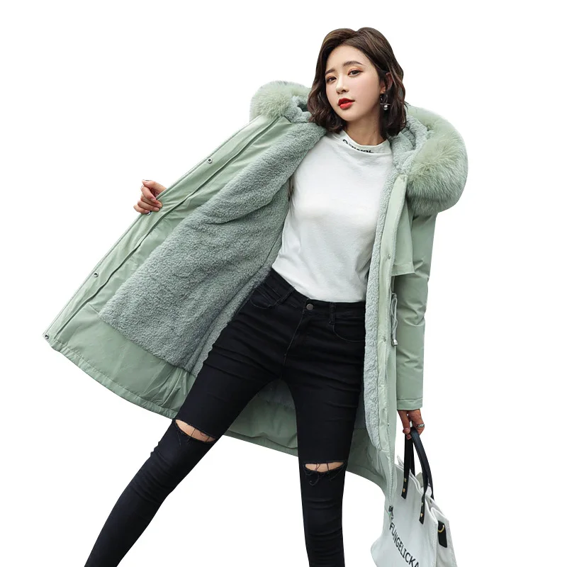 Ženska Parkas Parker Prevelik Vrhnja oblačila Krzno Dolgi Plašči Ženski Oblačila Velik Plus Velikost Ženske Zimske Dol Jopiči korejskem Slogu