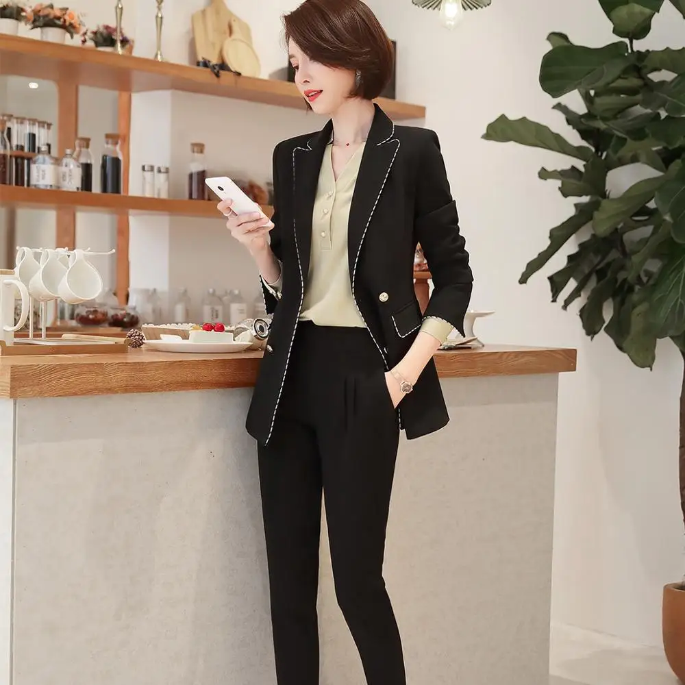 ženske hlače obleko plus velikost 5XL marelice, poslovni razgovor, delo obrabe urad dolg rokav dame, jopič in hlače komplet