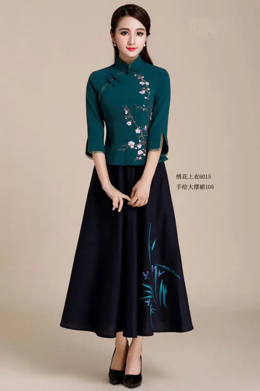 ženske Kitajski QiPao Cheongsam Vrhovi Bluzo Tang obleke, casual slim retro