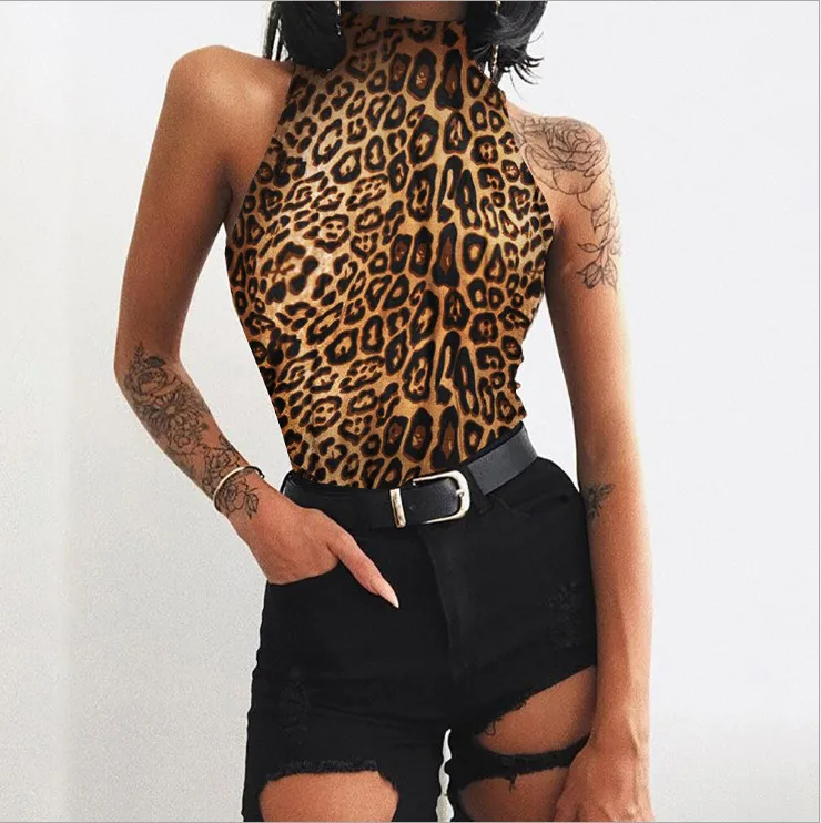 Ženske Kopalke Leopard Bikini Kos Kopalke Taljeni 2020Summer Seksi Turtleneck Tangice Monokini Obleka Za Plaži, plavanje obleko