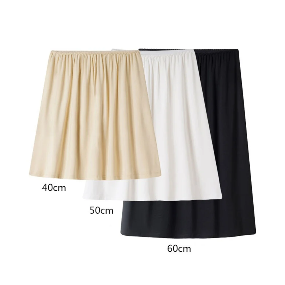 Ženske Lady Modal Pol Slip Varnost Krilo Petticoat Underskirt 40 cm-60 cm Dolgo Underdress Udobno Črno Bel Golih 903-B636