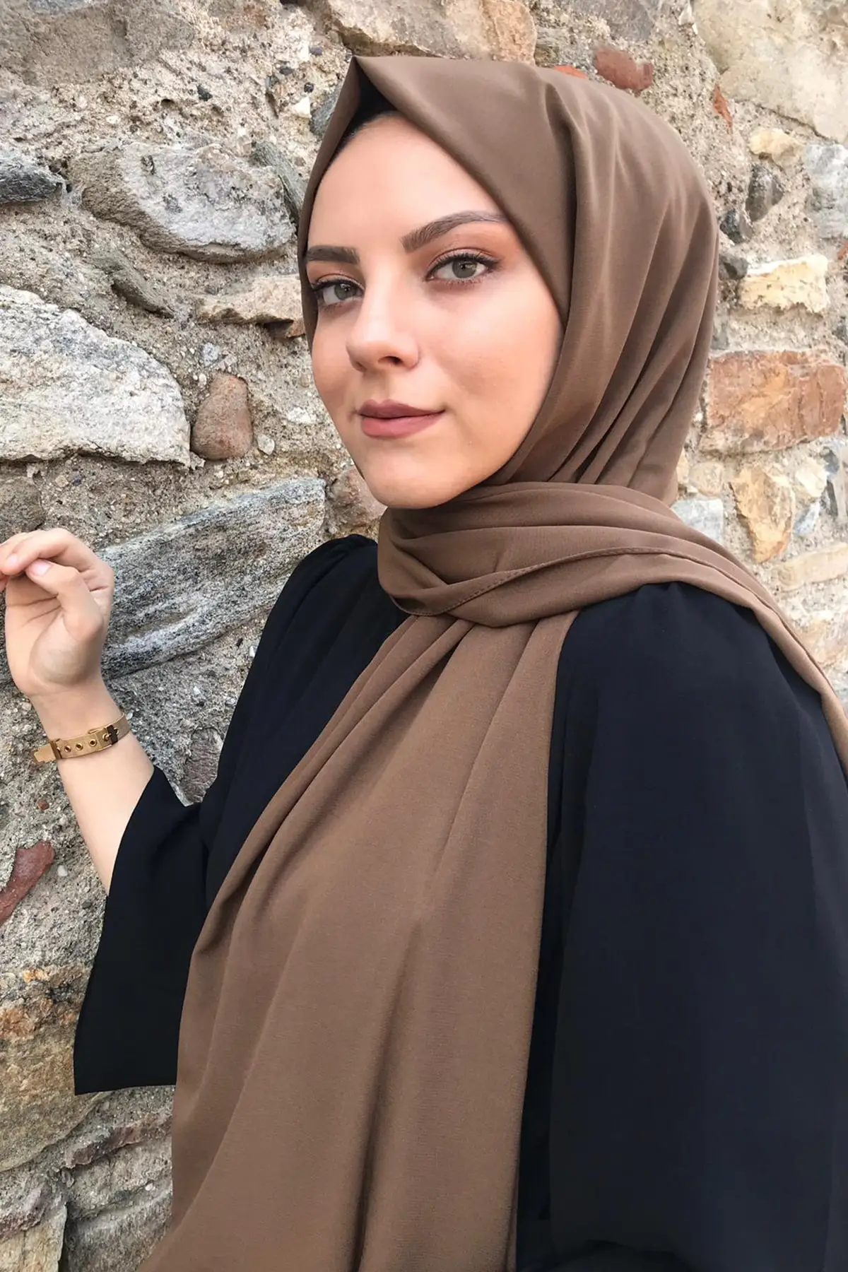 Ženske Modne Muslimanskih Šali Šal Hidžab Turčija Bombaža, Tiskane Šal Priložnostne Potiskane 2020-2021 Čokoladno Barvo Medina Svileni Šal