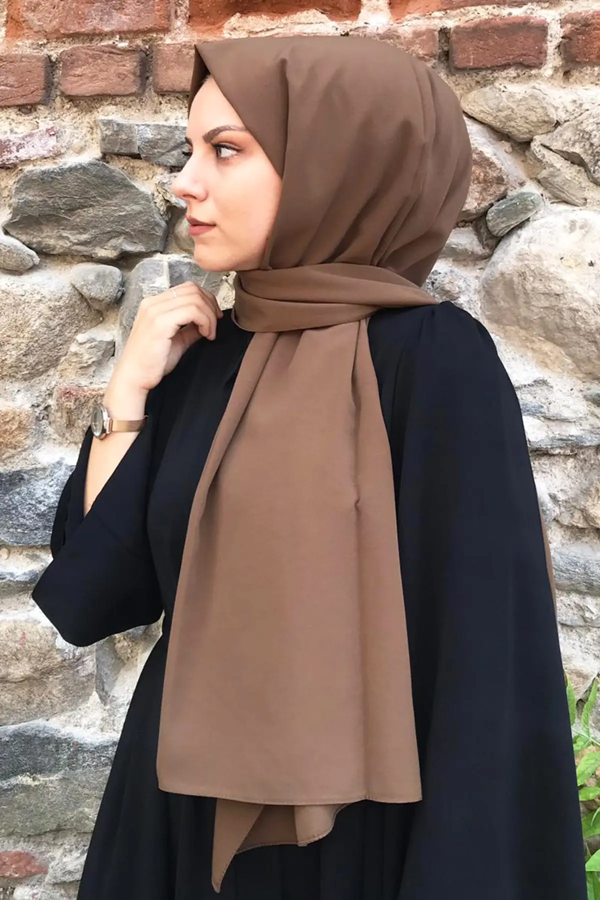 Ženske Modne Muslimanskih Šali Šal Hidžab Turčija Bombaža, Tiskane Šal Priložnostne Potiskane 2020-2021 Čokoladno Barvo Medina Svileni Šal
