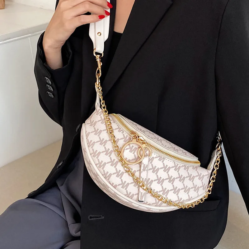Ženske nove modne pismo natisnjeni prsih vrečko moda priložnostne strojne opreme verige modela torbice ženske vsestranski zadrgo, pas vrečko