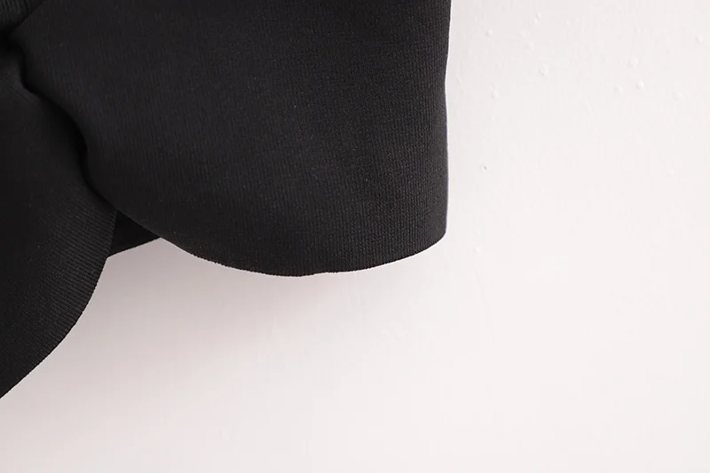 Ženske Obreži Zgoraj Poletje 2020 Nov Modni Visoke Stretch Črno Plesti Bluzo Majica Seksi Dama Ruffle Rokav Vrh