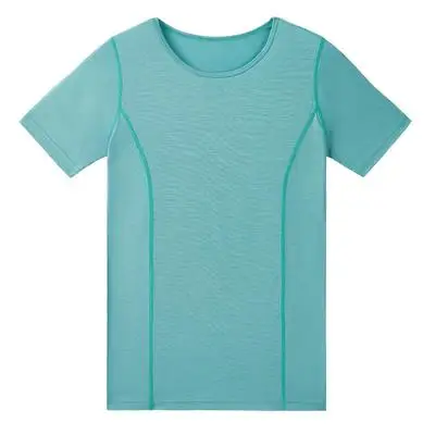 Ženske plitev merino volne T majica kratek rokav posadke Poleg Kože osnove plast vrhovi športna oblačila Quick dry