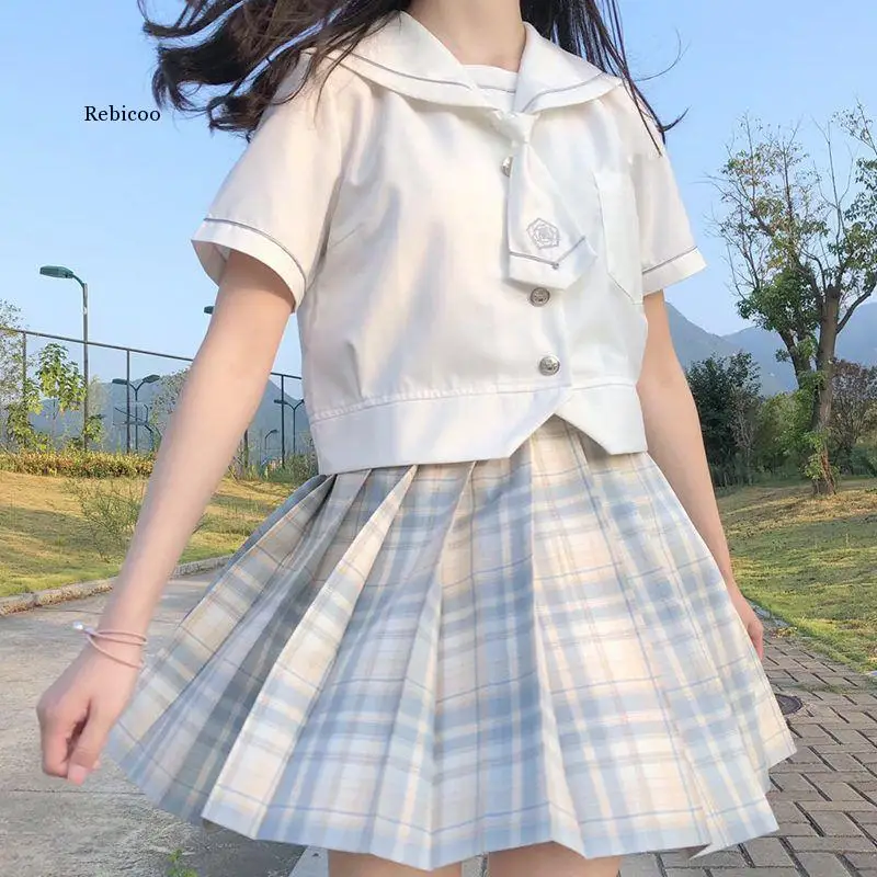 ženske poletne visoko pasu nabrano kariran krilo koreja harajuku japonski šoli dekleta ples srčkan seksi mini a-line krila cosplay 2020