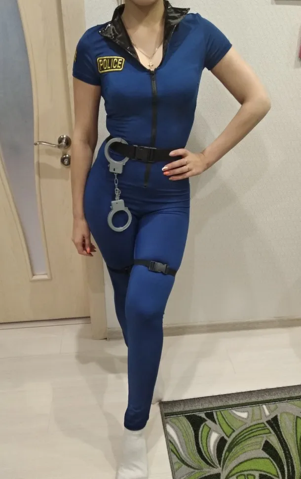 Ženske Policaj Policist Policewomen Kostum Jumpsuit Seksi Ženske Obleka, Kokoš Fancy Stranka Obleko Velikost M / XL