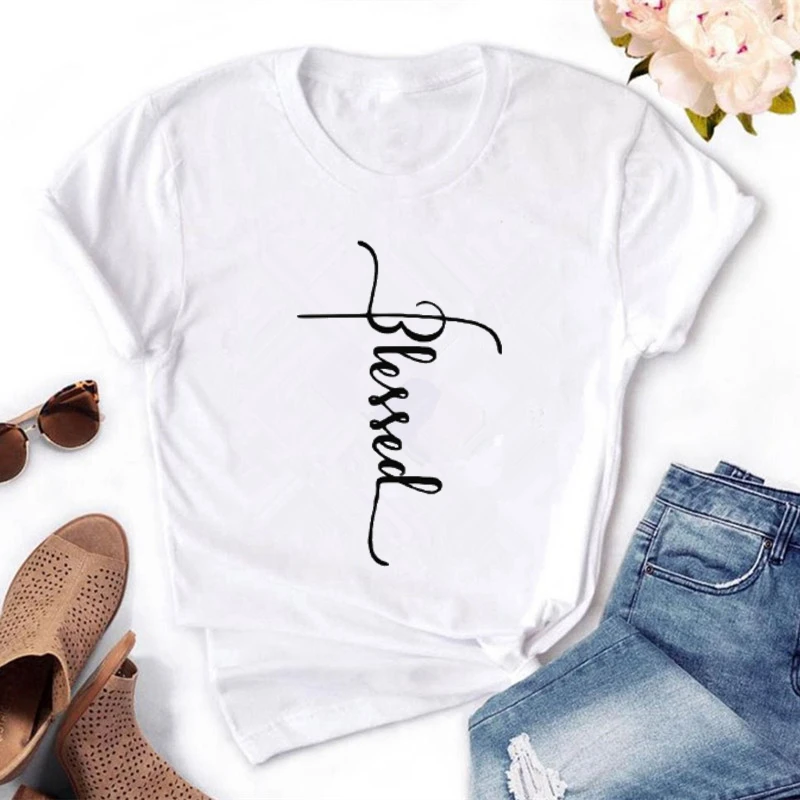 Ženske preprosta modna Pismo Print Majica s kratkimi rokavi Ženske Poletje Priložnostne majice Ženske okoli Vratu Vrhovi Ženski Tumblr Graphic T-Shirt