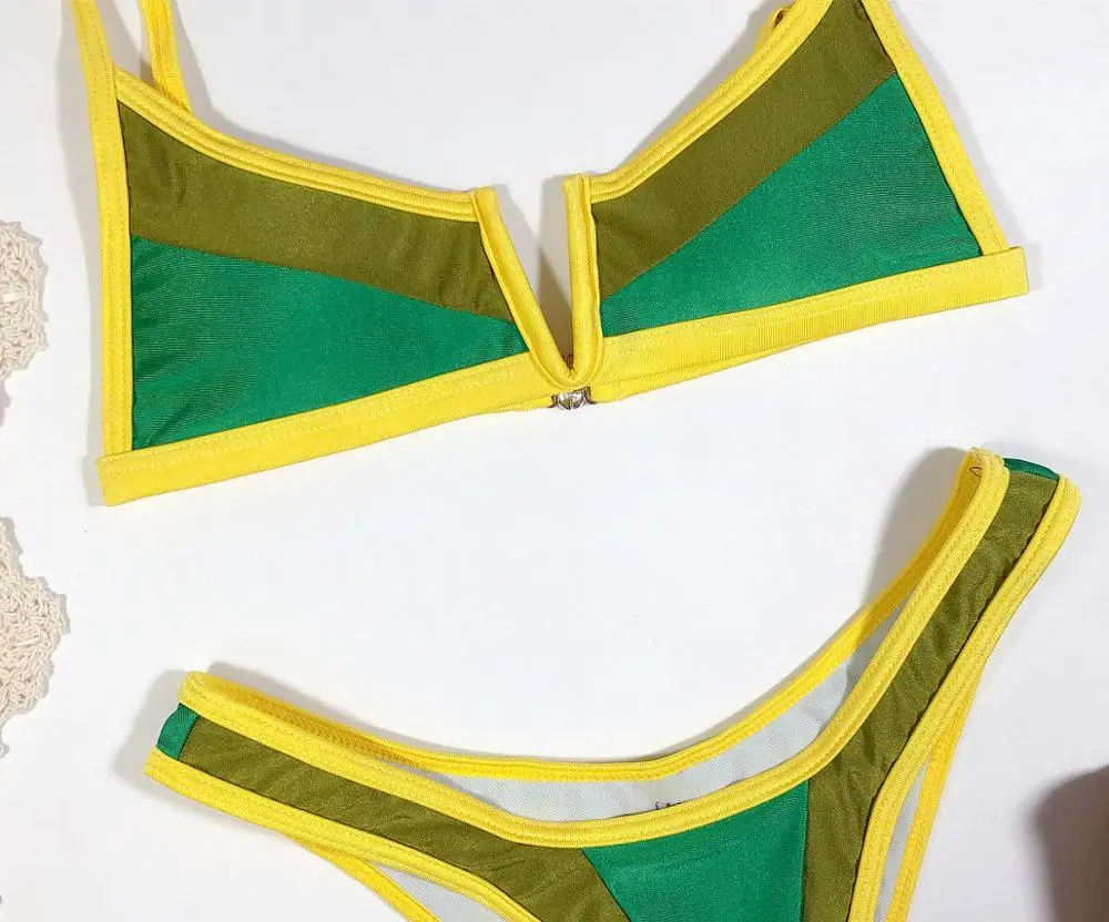 Ženske Seksi Bikini Brazilski Kopalke Mujer stroj kapielowy damski V Vratu kopalke 2020 Povoj Monokini kopalke Dekleta