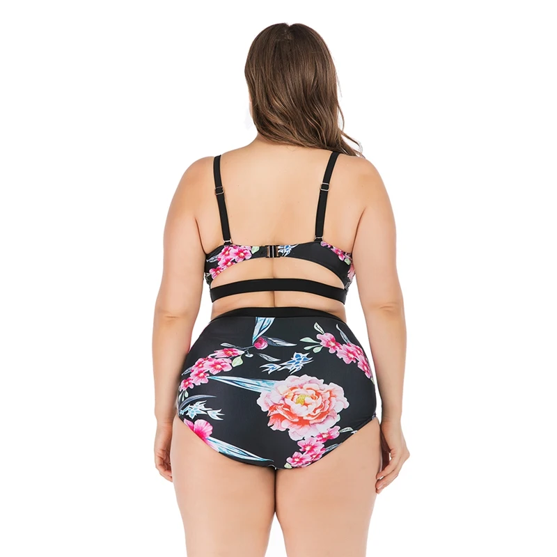 Ženske Tankini Cvetlični Mozaik Strappy Čipke-up Kopalke Bikini Vrh, Dno Damo Plus Velikost Kopalkah na Plaži, Plavanje Obleko#13