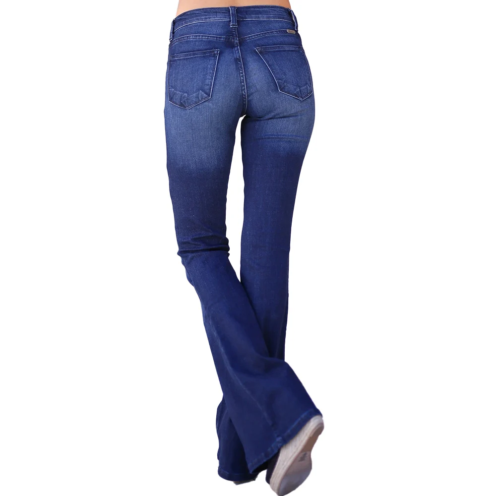 Ženske Traper Kavbojke Slim Tanek Flare Hlače Classic, Priložnostne Blue Jeans Dolge Moda Femme Ulične Hlače Elegantno Vestidos D30