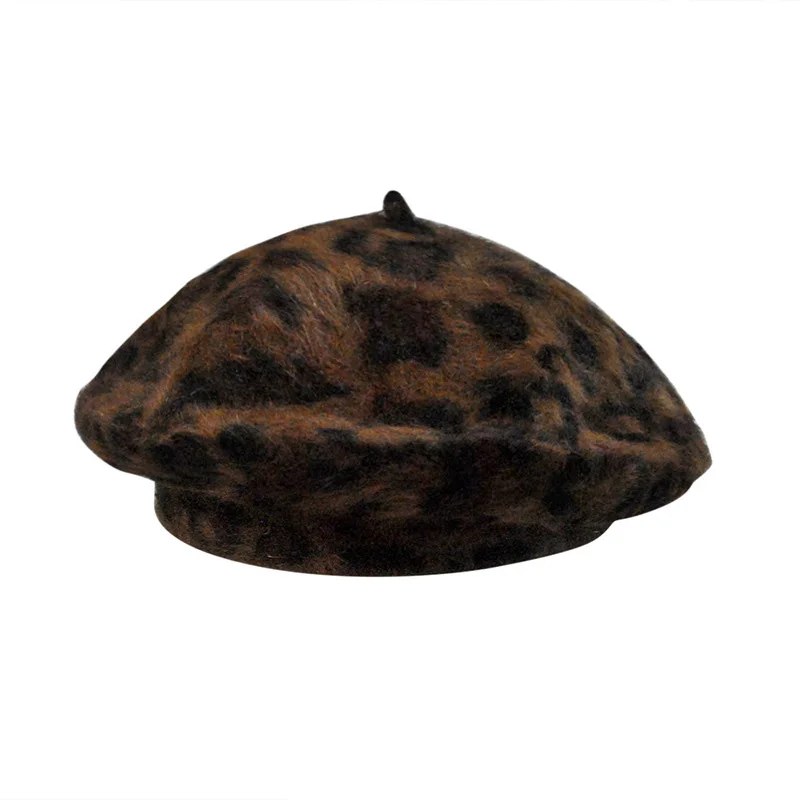 Ženske Zimske Baretka Klobuk Leopard Vzorec Toplo Bannie Skp za Zunanjo EIG88