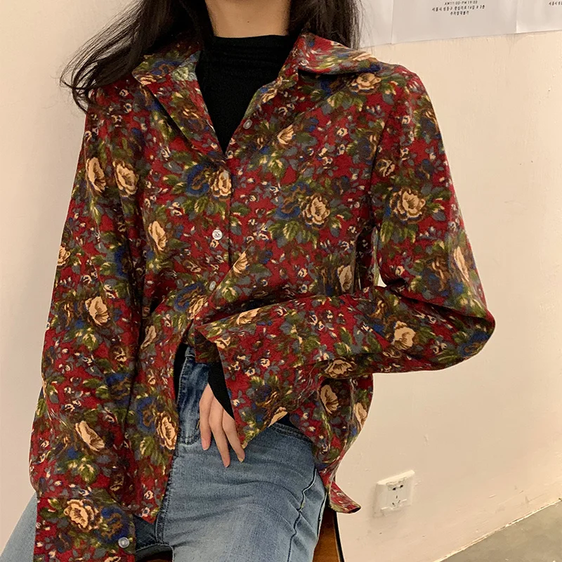 Ženski korejski Harajuku Leni Velvet Svoboden Cvetlični Rokavi Ženske Majice Ulzzang Japonski Kawaii Ženske Vintage Oblačila Za Ženske