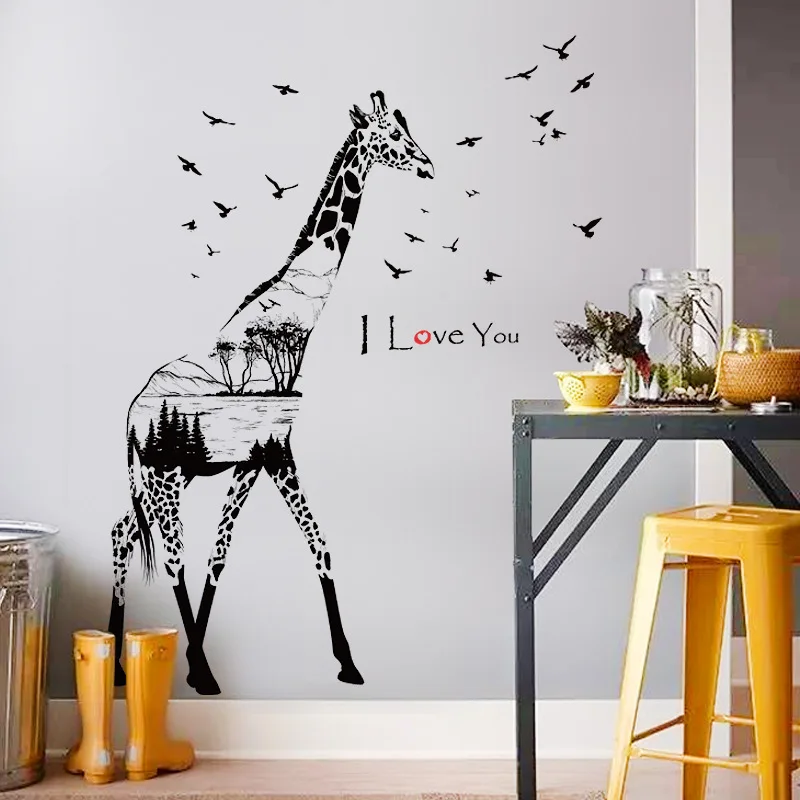 Žirafa Vinilna Živali Vinilne Nalepke Doma Umetniško Notranjo Opremo Vsakega Prostora Vrtec Nepremočljiva Visoke Kakovosti Stenske Nalepke
