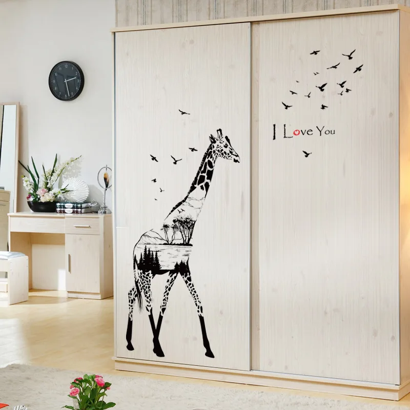 Žirafa Vinilna Živali Vinilne Nalepke Doma Umetniško Notranjo Opremo Vsakega Prostora Vrtec Nepremočljiva Visoke Kakovosti Stenske Nalepke
