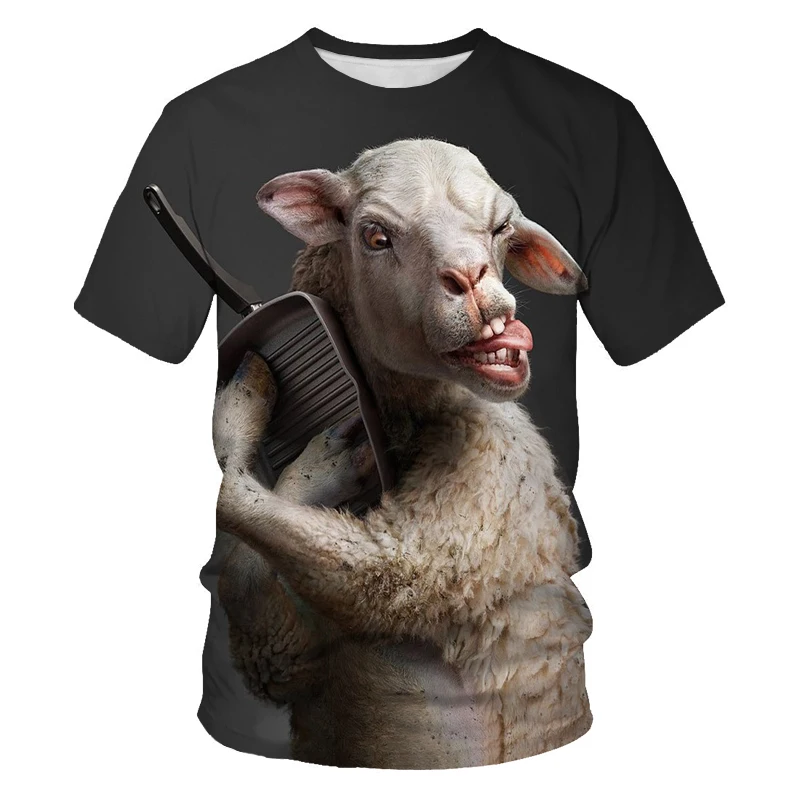 Živali ovce sova 3d tiskanje moška kratka sleeved jelen medved priložnostne svoboden slon pes, nov izdelek S Harajuku T-shirt za moške clothi