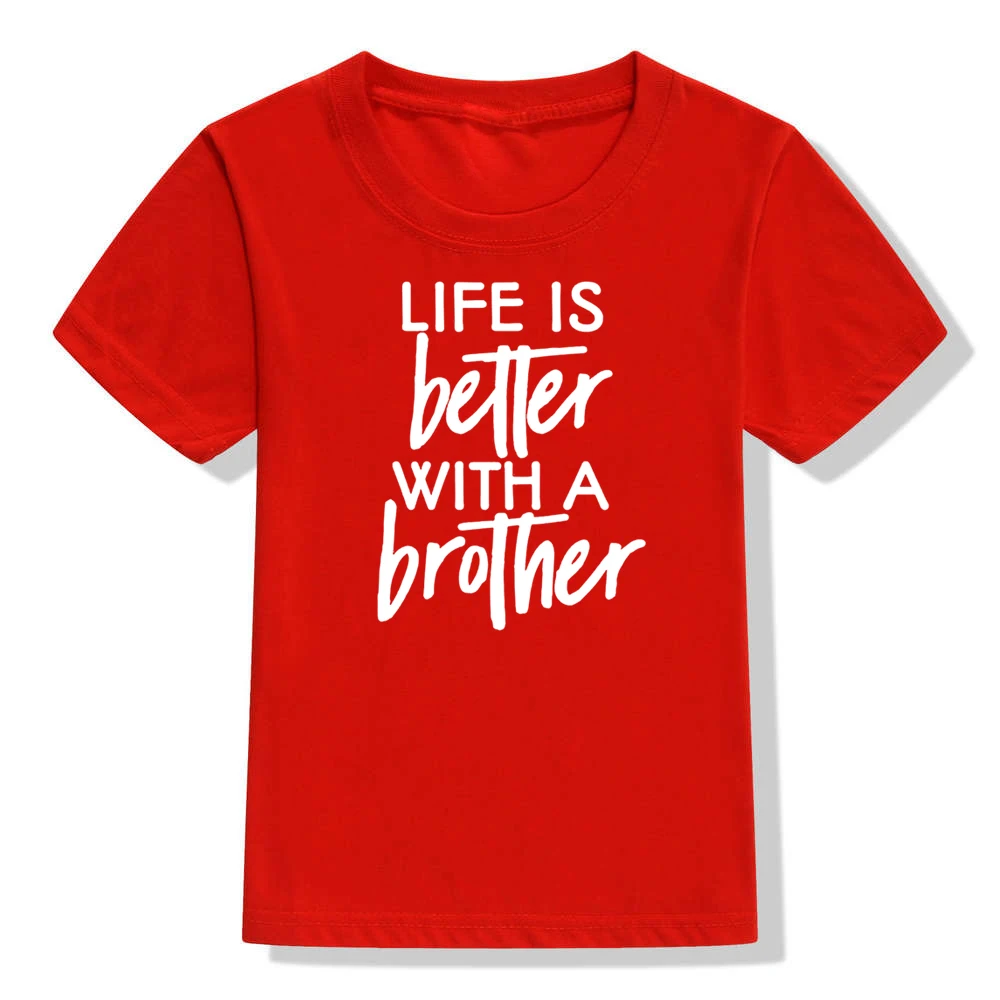 Življenje Je Boljše/slajše s Brat/sestra Tiskanja Otroci Družino Ujemanje Tshirt Smešno Malčka Fantje Dekleta Sorodstveni T-shirt Obleko
