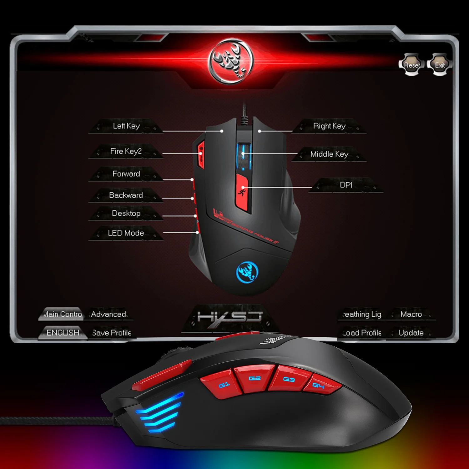 Žično Vrata USB 7 Tipke 3200dpi Optični Gaming Miška z RGB Osvetlitev ozadja za PC Prenosni Računalnik Spodbujanje Home Office Igralec Miši